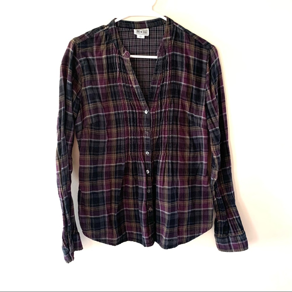 Converse one star long sleeve plaid shirt size medium